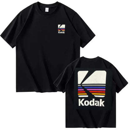 Kodak Summer Brand Men T-shirt Cotton Solid Color Daily Graphic Print Casual Breathable Short Sleeve Top Tees Women Clothing