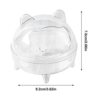 Hamster Toilet Chinchilla Bath House Golden Bear Bathroom Fully Transparent Field Of View Anti-spill for Gerbil Other Small Hams