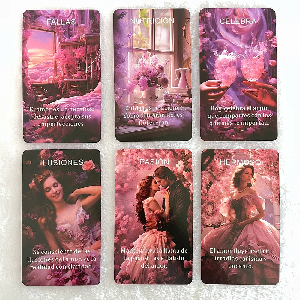 Spanish Love Oracle Cards ,Romance Oracle Cards, Tarot Deck, Fortune Telling Toys, Prophecy Divination Deck, Keywords, 12x7cm
