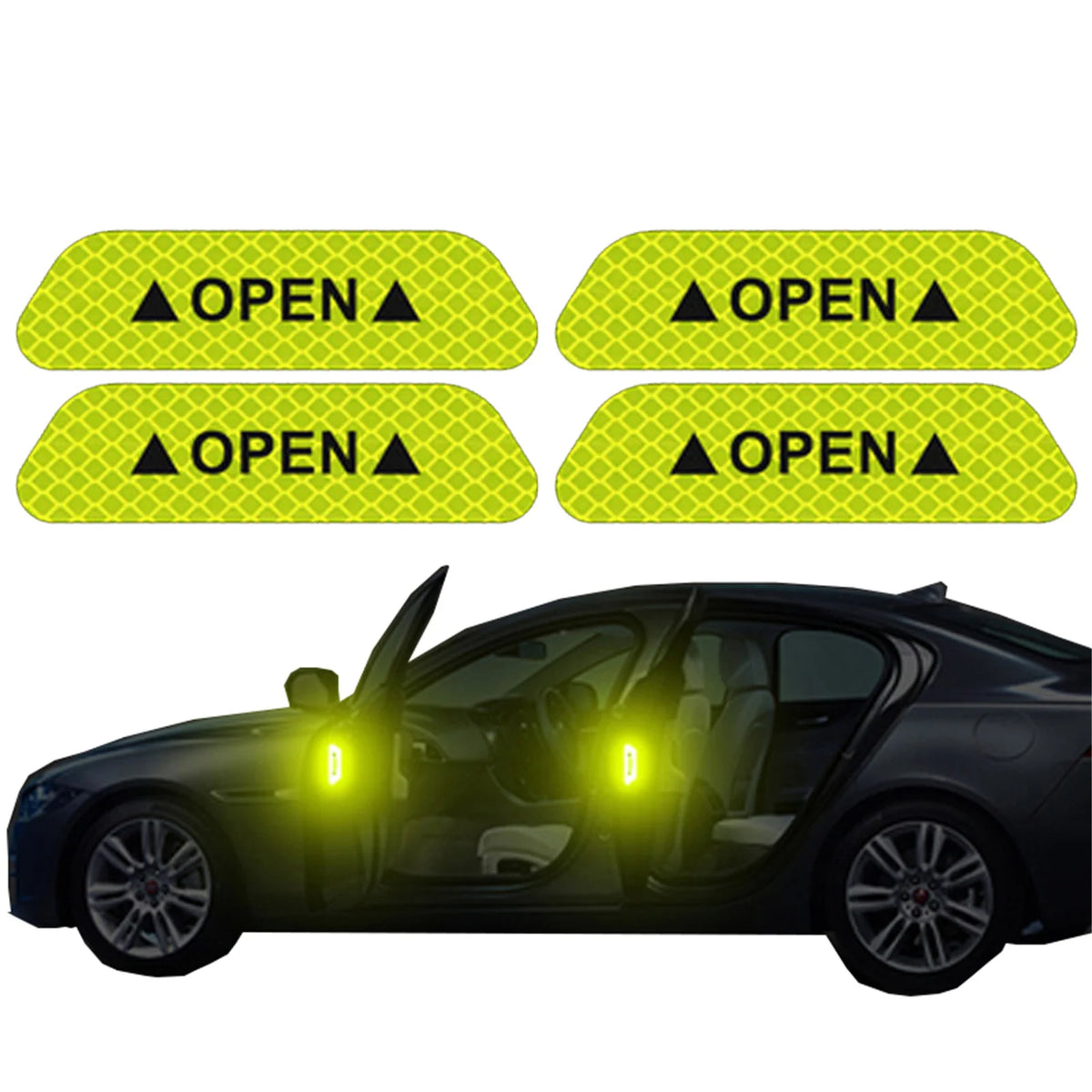 Reflective Car Accessories Door Sticker Safety Tape Inside Auto For Porsche Cayenne Mini F56 Ioniq 5 Ford Focus Mk4