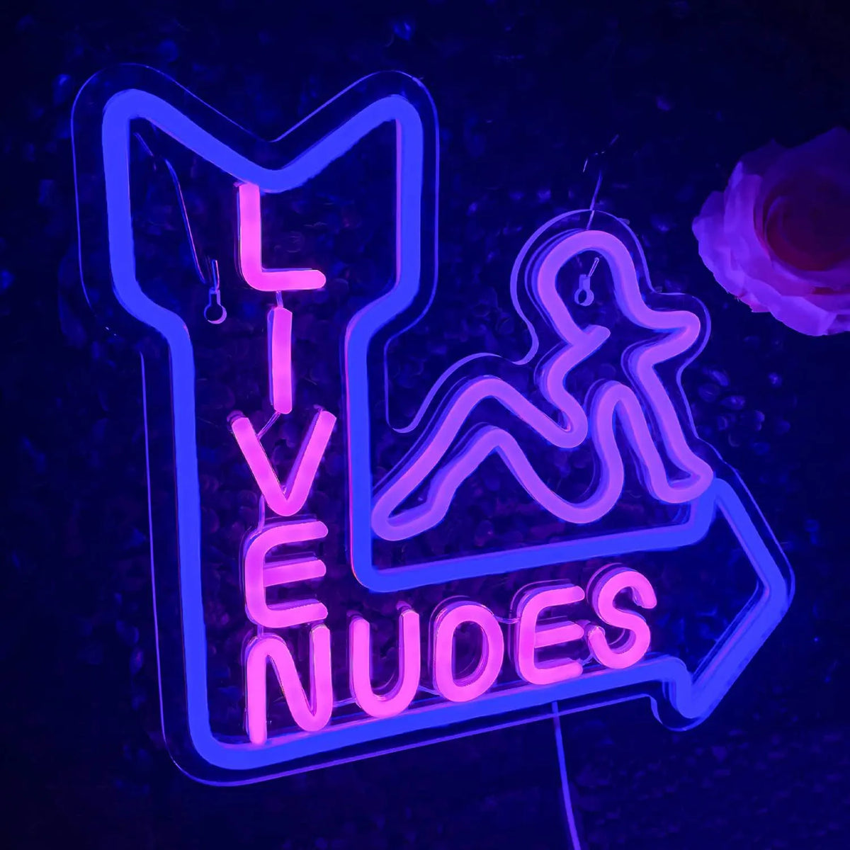 LED Live Nudes Neon Sign for Night Club Bar Decoration Adult Entertainment Arrow Design Purple Pink Glow Wall Art Lighting