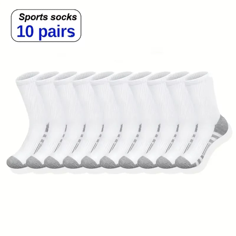 10/30 Pairs of High-Quality Soft and Comfortable Men's Running Socks Summer Sweat Wicking and Breathable Basketball Sports Socks