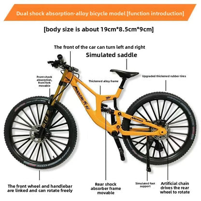1:8 Upgraded Dual Shock Downhill Mountain Bike Alloy Model, Soft Tail Metal Racing  Kids Toy and Birthday Gift for Boyfriend