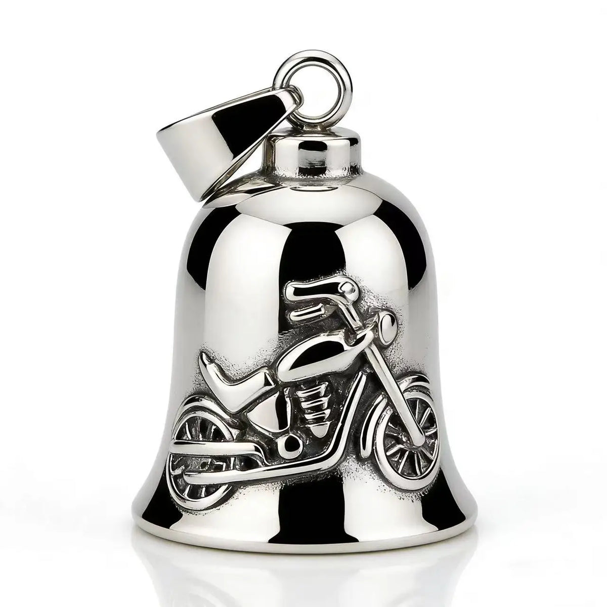 HNSP 316L Stainless Steel Gremlin Bell Biker Guardian Bell for Motorcycle, Luck Protection Pendant Men Gift Box Set