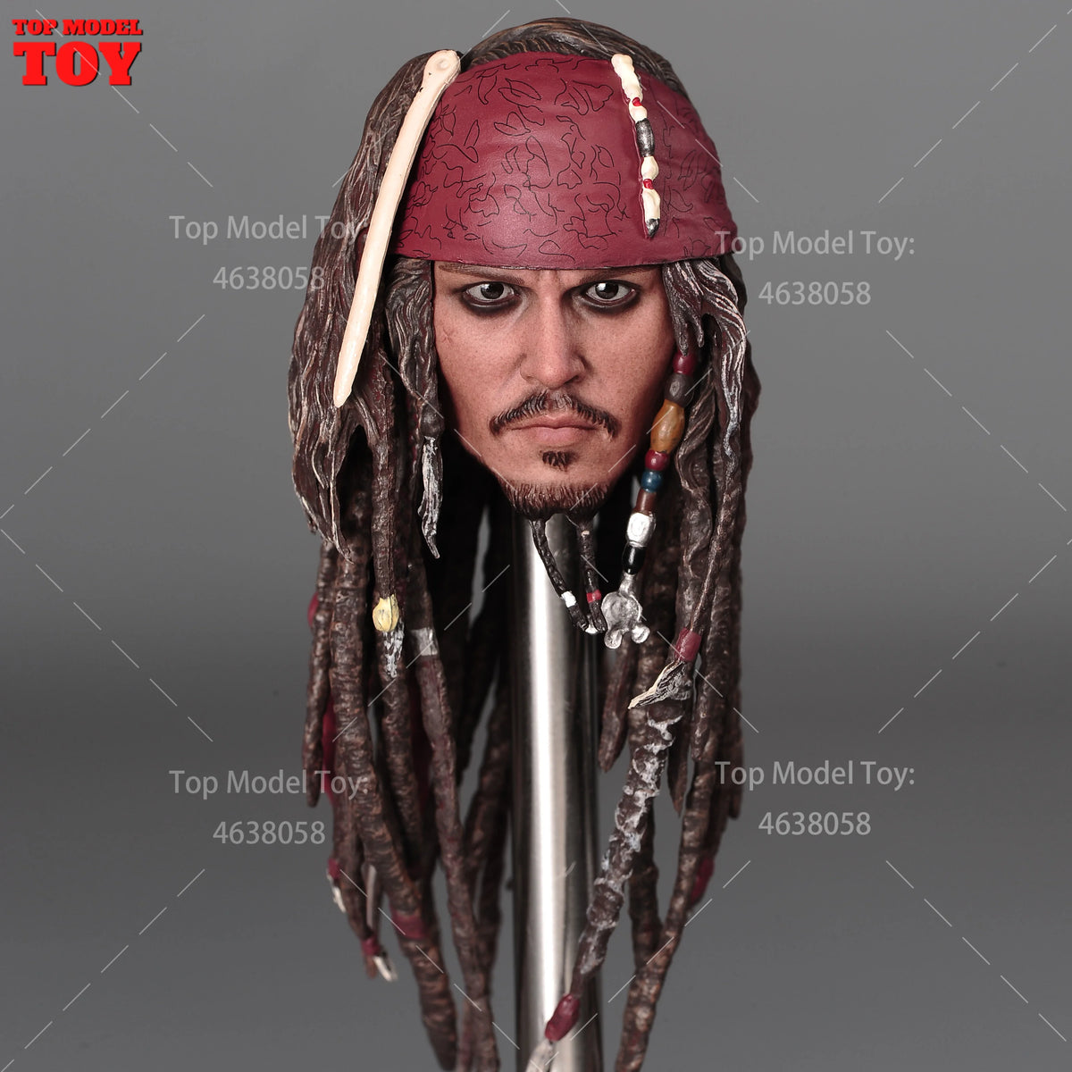 1/6 Scale Johnny Depp Head Sculpt Carving Model Resin Hair Fit 12'' Male Soldier Action Figure Body Dolls Toy
