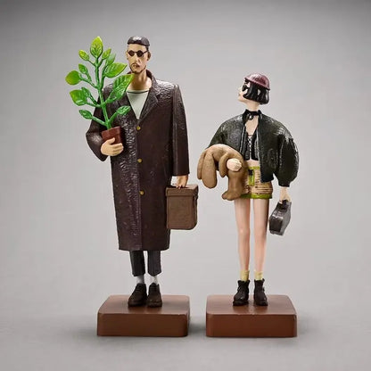 New Leon And Mathilda 1 Set Statue Trendy Killer Doll Movie The Professional Action Figures Model Toys Scene Decoration Gifts