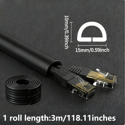 1PC 1/3M Self-Adhesive PVC Cable Management Strip Decorative Wire Protection Strip Suitable for Covering Wires on Walls Floors