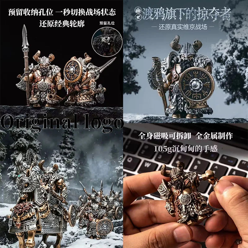Original Logo Viking Raider Robber Building Blocks Warrior Magnetic Bricks Toys Detachable Metal Figurine Exquisite Box Version