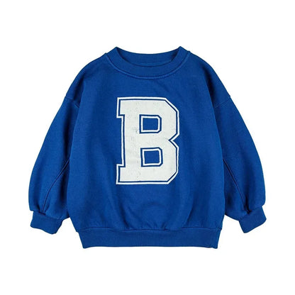 Korean INS 2024 Children's Autumn Winter Long Sleeve O-Neck Sweatshirt Cute Tops for Girls And Boys Baby Sweaters Kids Clothing