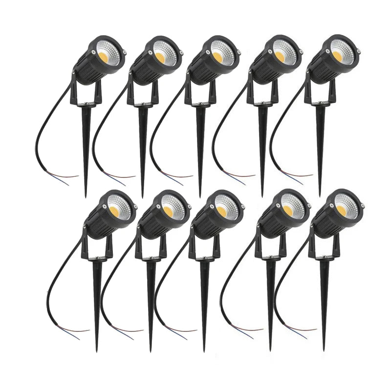 5W 10W 15W Outdoor Waterprof IP65 220V110V12V24V Spike Garden Path Green Spotlights Landscape Garden Warm White LED Lawn Lamp