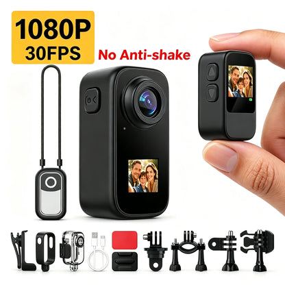 5K Mini Action Camera 4K 2.7K 60FPS Anti Shake Touch Waterproof Magnetic Pendant Body Cam Motorcycle Bike Outdoor Sport Record