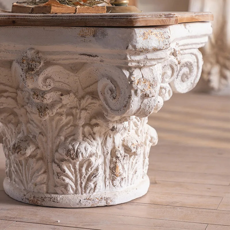 wooden stump side table, flower shop dec
oration, flower rack, mall display window, Roman column,
 distressed sofa side table