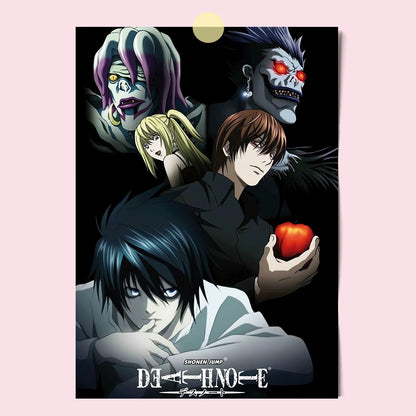 Japanese Comics Death Note Frameless Canvas Painting Poster Light Yagami Comics Peripheral Misa Amane Indoor Room Decoration