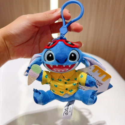 Genuine Disney Kawaii Winnie the Pooh Plush Doll Stitch Lotso Toy Story Cartoon Stuffed Anime Keychain Pendant Toys Kids Gift