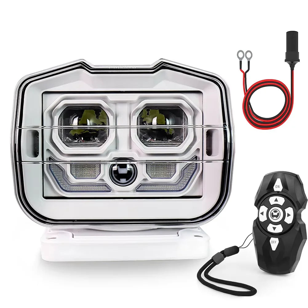 POVTOR High Brightness Rotate Remote Control Search Light with DRL For Fishing Marine Boat Off-Road SUV