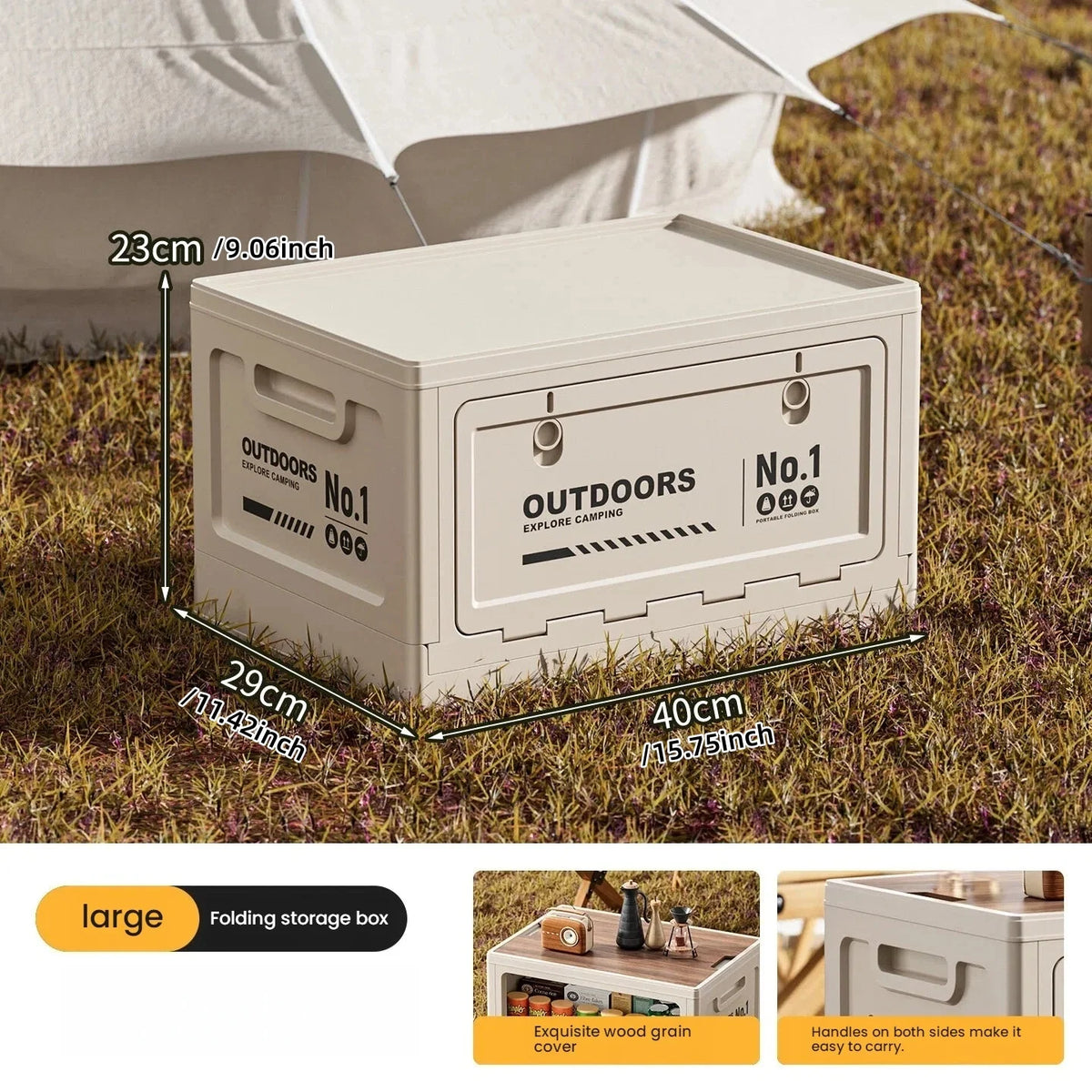 Rechargeable storage box, vehicle storage box, car trunk organizer box, large-capacity outdoor folding storage box