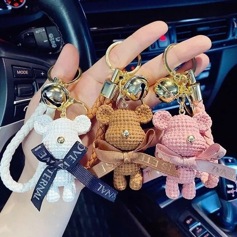 Creative Cute Bear Keychain Jewelry Resin Trinket Gift Women Bag Charms Phone Doll Pendant Car Keyring Accessories