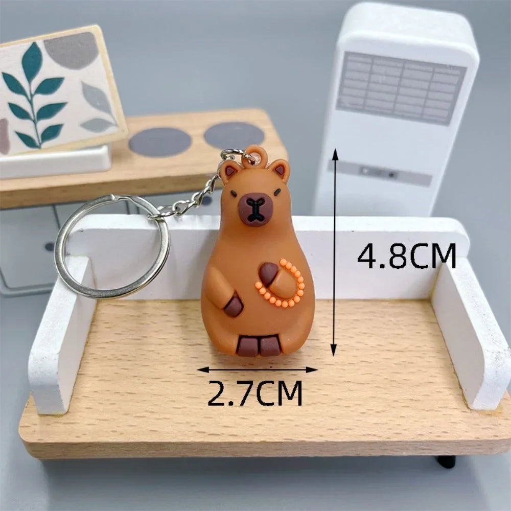 Creative Cute Capybara Keychains For Car Keychain Anime Cartoon Capibala Pendant  Women Doll Keyring Charm Holiday Gifts Jewelry