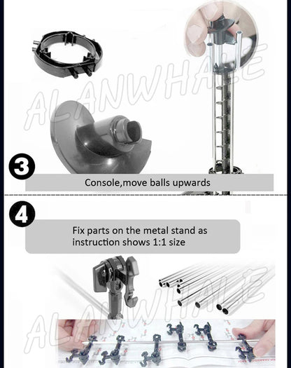 2600cm Rail Level 4 Marble Run Race Roller Coaster Night Luminous Model Building Kits Learning Toys Rolling Steel ball Sculpture