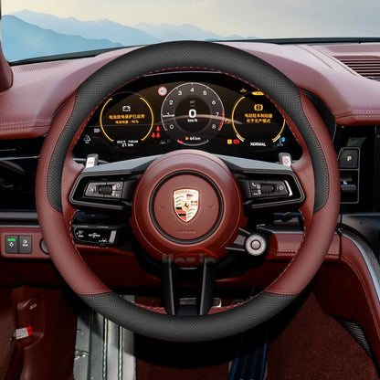 Leather Car Steering Wheel Cover for Porsche Cayenne Macan Panamera 718 2024 2025 Accessories
