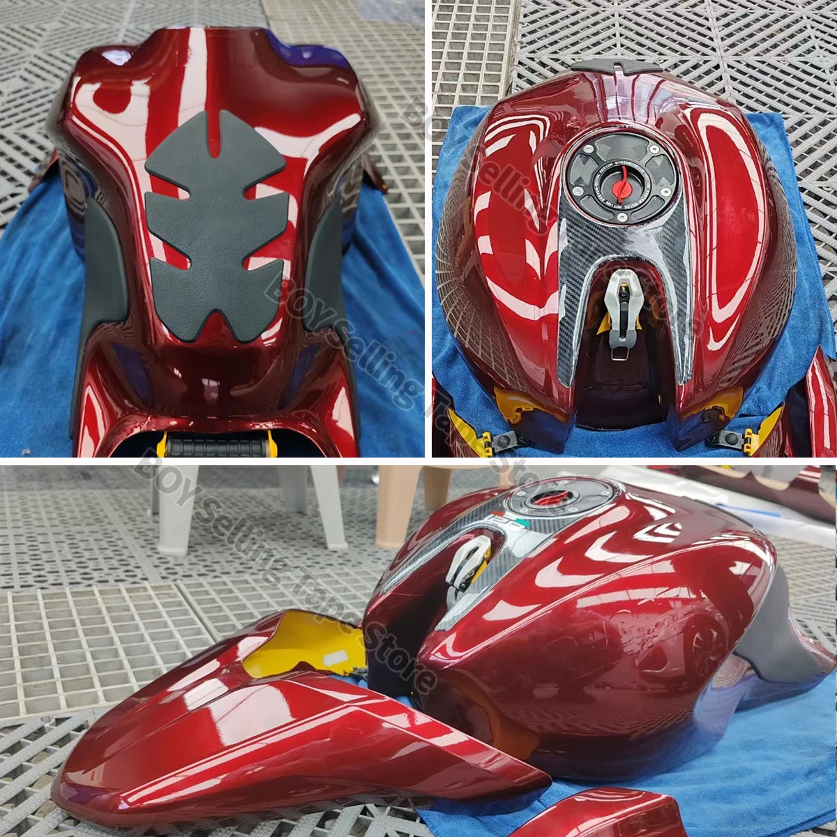 Motorcycle Wrap Car Vinyl Film High Glossy Liquid Metallic Dragon Blood Red PET Waterproof Car Wrapping Foil with Air Release