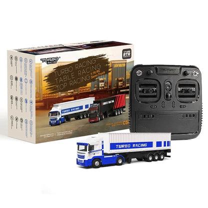 Turbo Racing C50 1:76 Full Proportional 4WD RC Semi-truck Tractor Trailer & P81 2.4Ghz 10Ch Control Gift