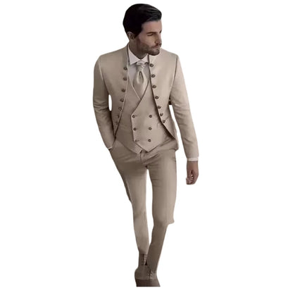 Floral Letter Wedding Men Suits for Prom Double Breasted Formal Groom Tuxedo Custom Made Slim Fit Male Fashion Suit Jacket Pant