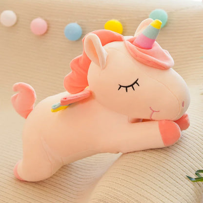 Cute Pony Plush Toy Rainbow Angel Unicorn Girl Heart Plush Doll Simulation Pony Stuffed Pillow Girlfriend Birthday Gift