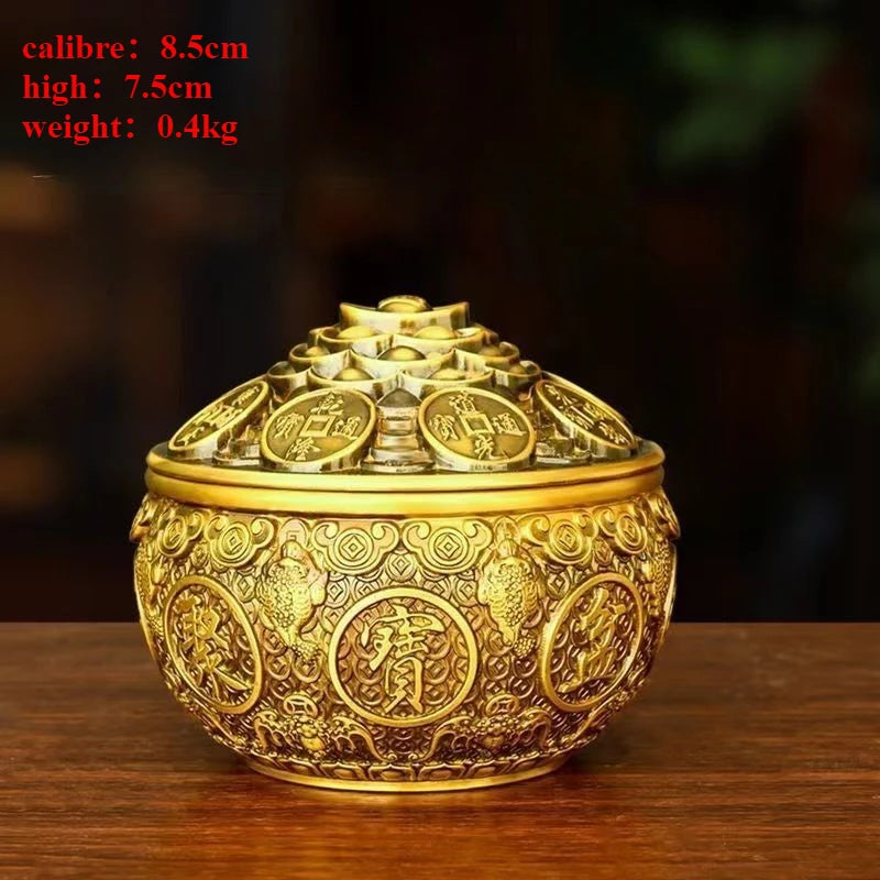 Brass Treasure Bowl Entrance Housewarming Business Gift Ornaments Decorations Living Room
