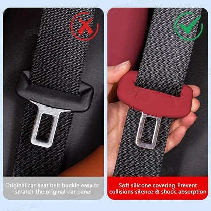 2Pcs Seat Belt Buckle Cover Anti-Scratch Silicone Car Seat Buckle Protector Clip Protection Cover Universal for SUV Sedan