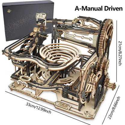 Chriyungel 3D Wooden Marble Run Puzzle DIY Building Model Kits Rolling Ball Track Brain Teaser Game Gift for Adults Teens