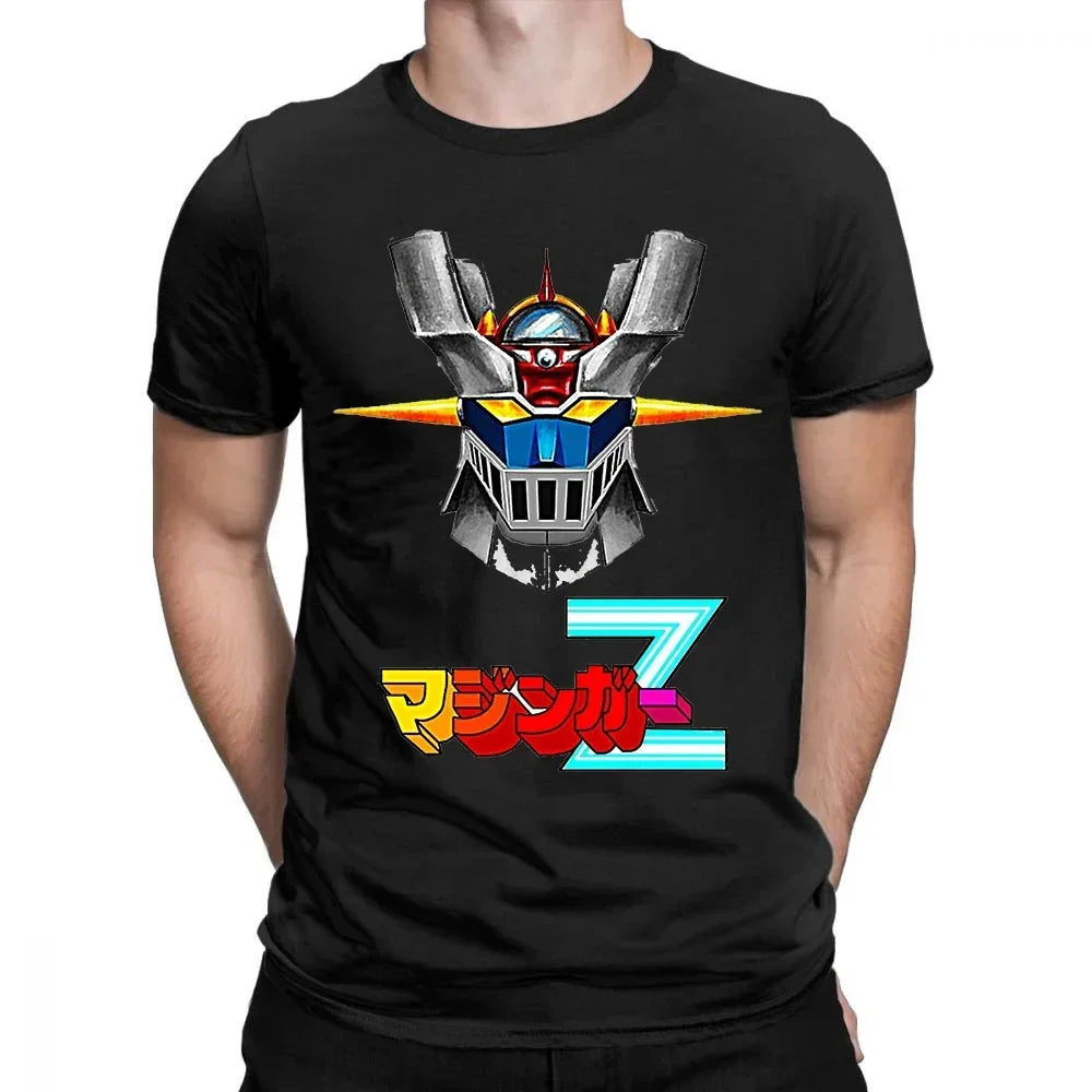 Cool mazinger z anime movie robot streetwear graphic print t-shirt fashion casual Tee Tops