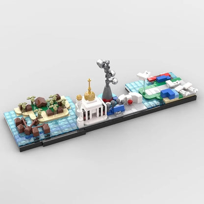 2024 New Hot City Movie Skyline Bricks Pisa Rome Rotterdam Cambridge Education Architecture Building Blocks Fans Birthday Toys