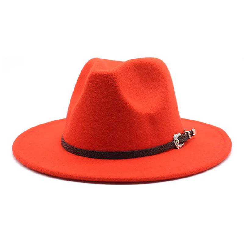 British Style Felt Jazz Fedora Hat 59-61CM Size Panama Trilby Hats for Women Men Gentleman Wedding Party Hat