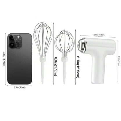 Electric Egg Beater Wireless Electric Food Mixer Handheld Mixer with 3 Speed Settings Baking Dough Cake Cream Milk Whisk