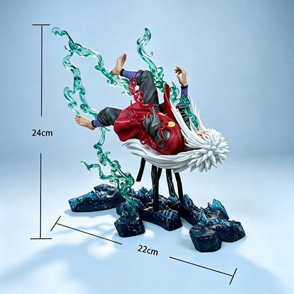 24cm Naruto Shippuden Jiraiya Anime Figure Battle Scene Statue PVC Collectible Model Ornament Desktop Birthday Christmas Gift