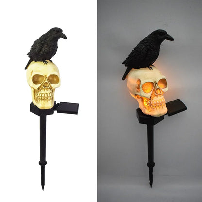 Halloween outdoor lights, waterproof solar Christmas tree pumpkin garden stake lights, Santa Claus crow skull panda decoration