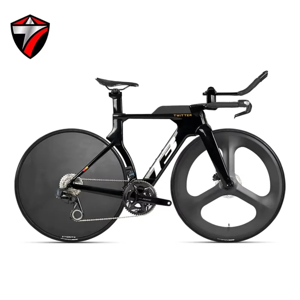 TT Bicycle Disc Brake Time Trial Triathlon Complete Bike T3 Carbon Fiber Wheelset 24 Speed ETap AXS-12S Lightweight Full