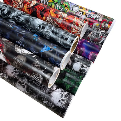 Premium Graffiti Skull Sticker Vinyl Wrap Film Roll Self Adhesive Decal Car Wrapping Foil with Air Release Bubble