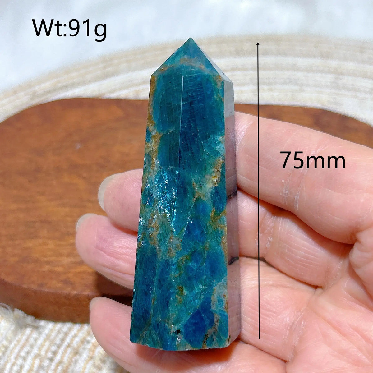 Natural Crystal Blue Flashy Apatite Tower Healing Gemstones High Quality Mineral Reiki Ornament Home Decorations Gift