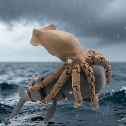 Articulated Giant Squid Action Figure Flexible Joint Deep Sea King Deep Sea Creature Model Tentacle Ocean Animal Ornament