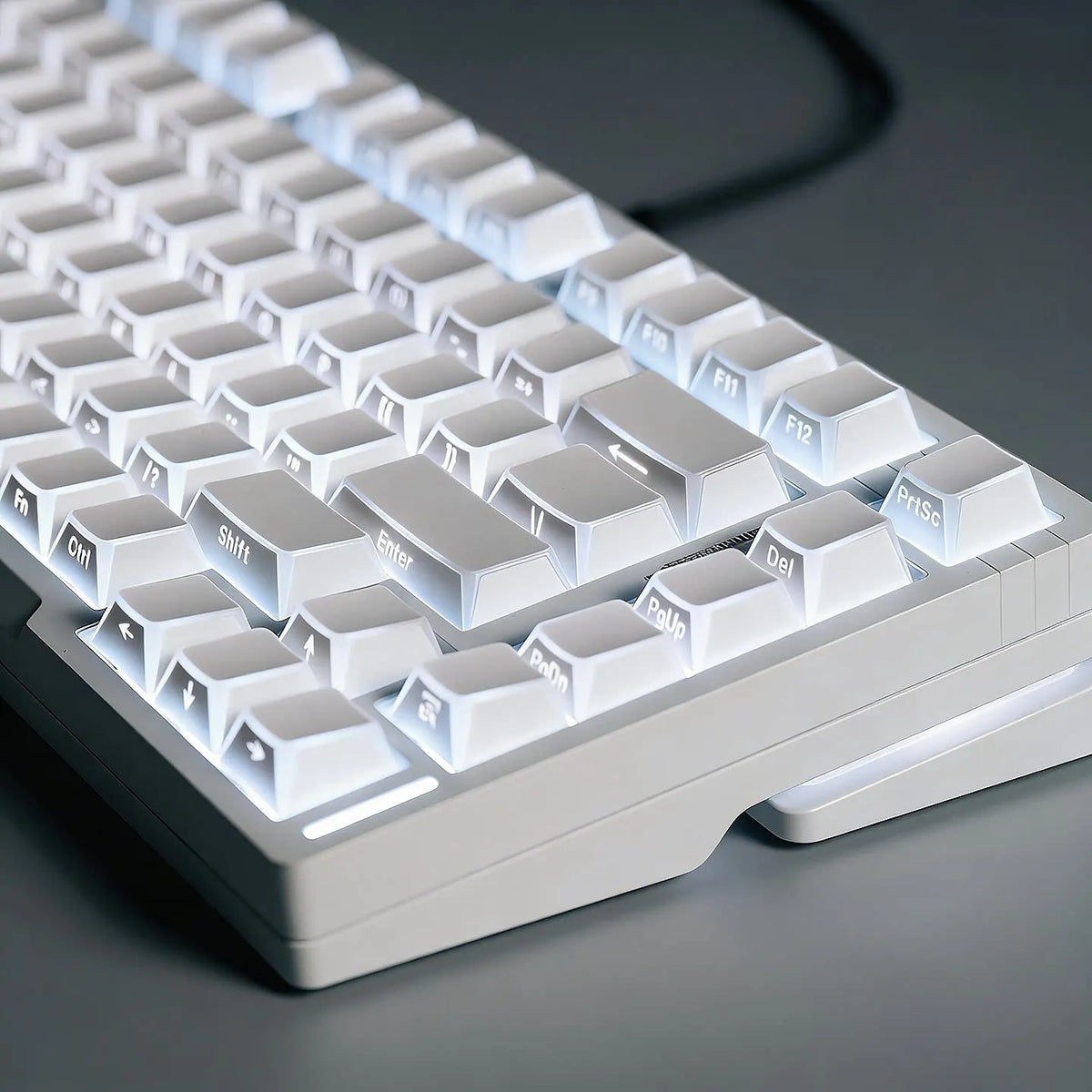 137 Keys Shadow Keycap Side Print Edge Backlit Keycaps Cherry Profile PBT Shine Through White Keycaps For MX Mechanical Keyboard
