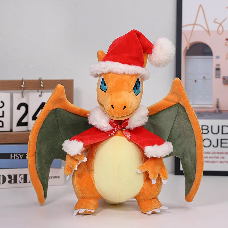 New 11 Inch Pokemon Christmas Series Plush Toys Charizard Charmander Soft Stuffed Peluche Doll Kids Child Xmas Birthday Gifts