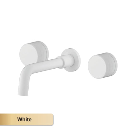 Luxury Black Bathroom Concealed Faucet Wall-Mounted Design, Double Handle, 3-Hole Cold and Hot Dual-Control Brass Basin Tap