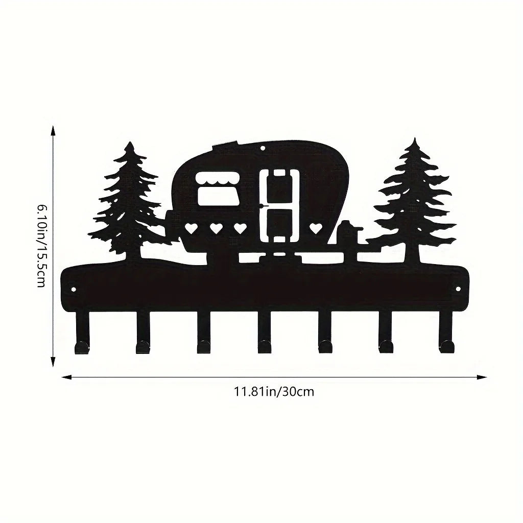 Black Racing Car Metal Wall Art Key Holder, Waterproof Rustproof Heavy Duty for Home Garage Decor Gift