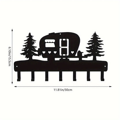 Black Racing Car Metal Wall Art Key Holder, Waterproof Rustproof Heavy Duty for Home Garage Decor Gift