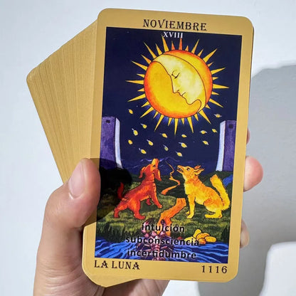 Spanish Tarot Deck, Classic Tarot Cards, 78 Cards with Keywords, The Time Revelation Deck, 12x7cm Cards, Fortune Telling Toys