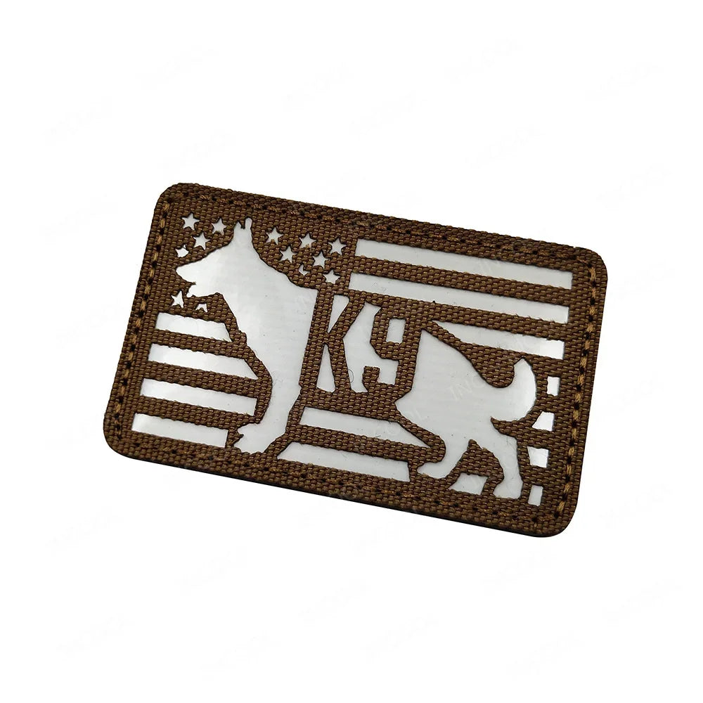 K9 Working Dog SAR Infrared IR Reflective Patch Rescue Dogs Embroidery Patches Tactical PVC Rubber Luminous Badges For Clothing
