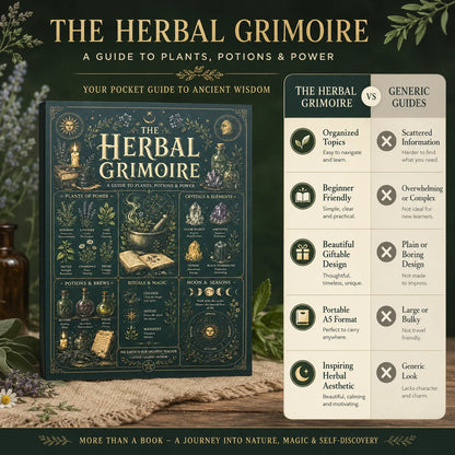 The Herbal Grimoire Guide to Plants Potions Power Natural Witchcraft Book for Beginners Herbalism Magic Rituals A5 Field Guide