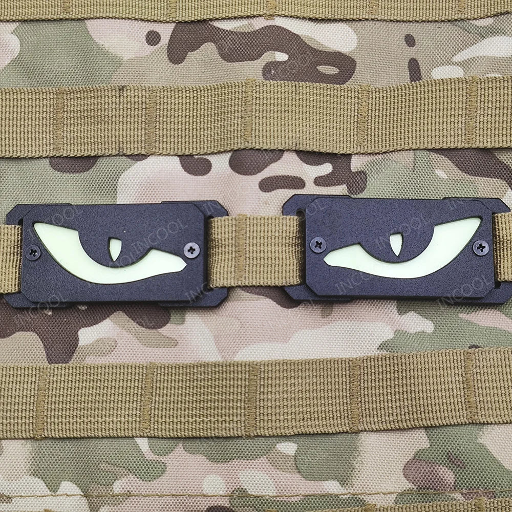 Cat Eyes Glow In Dark Patches Infrared IR Reflective Rubber Appliqued For Hats Helmet Uniform Backpack
